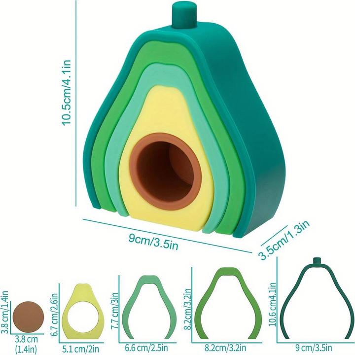 Image du produit Activity Board Silicone Empilage Jouets Bébé Fruits Design Soft Block Caoutchouc Denture