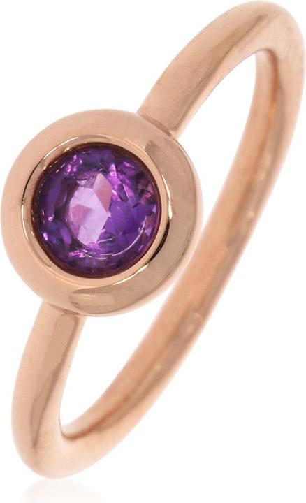 Produktbild Xen Ring mit 5 mm Amethyst ca. 0,45 ct. rosèvergoldet (52, 925 Silber)
