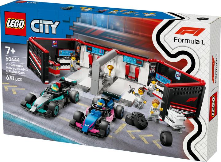 Actual product image LEGO F1 Garage mit Mercedes-AMG & Alpine Rennautos (60444, LEGO City)