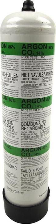 Actual product image Puag disposable bottle Argon and CO²