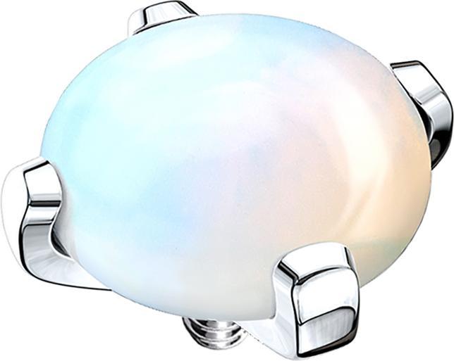 Produktbild Star Piercing Dermal Anchor Kuppel mit Opalite Stein (ohne Messing, Chirurgenstahl 316L, Mineralisch)