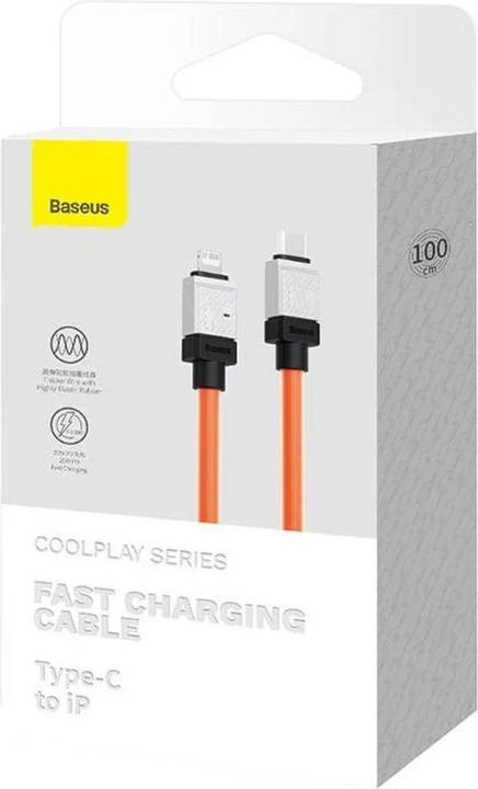 Actual product image Baseus Fast Charging cable USB-C to Coolplay Series 1m, 20W (orange) (1 m, USB 3.2 Gen 1)