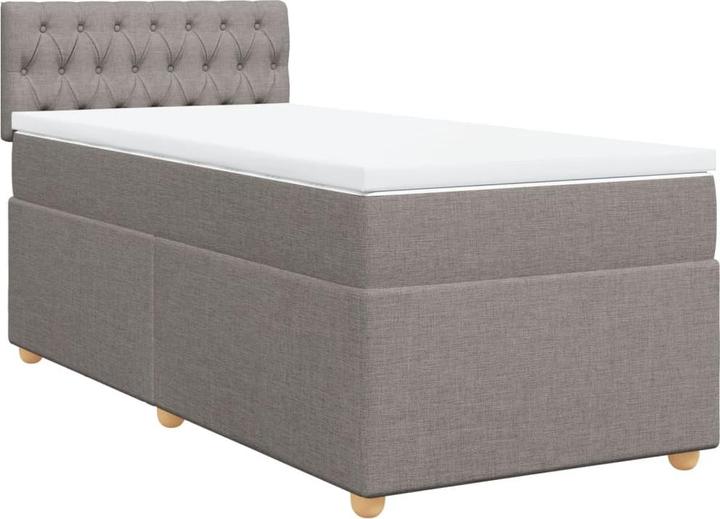 Produktbild VidaXL Boxspringbett Doppelbett Polsterbett Bett Matratze Taupe 200x200cm Stoff (200 x 200 cm, 200 x 200 cm)