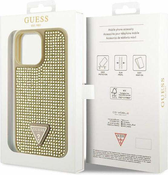 Produktbild Guess GUHCP14XHDGTPD iPhone 14 Pro Max 6.7" złoty/gold hardcase Rhinestone Triangle (Apple iPhone 14 Pro Max)
