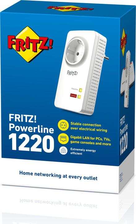 Produktbild AVM POWERLINE FRITZ!1200E WLAN 1200MBIT 2PZ (1200 Mbit/s)