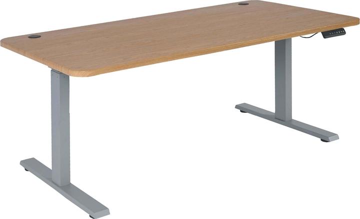Image du produit Swisshandel24 Bureau, table d'ordinateur, hauteur réglable électriquement 160x80cm 53kg structure marron, gris (160 x 80 x 121 cm)
