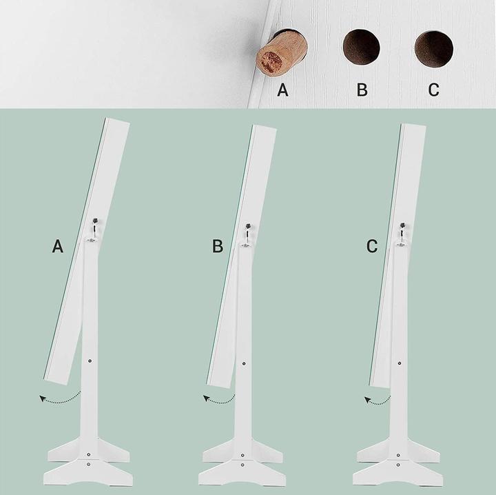Immagine prodotto Songmics Schmuckhalter mit Spiegel 152 cm, Weiss