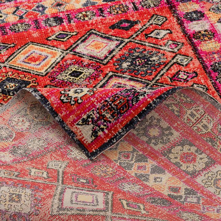 Produktbild Pergamon Kurzflor Designer Teppich Modern Vintage Orient Muster (140 x 200 cm)