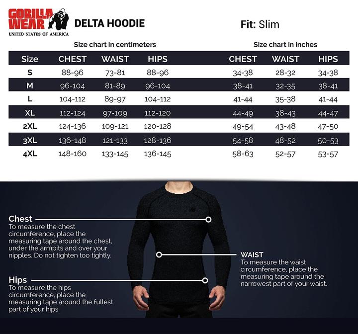 Image du produit Gorilla Wear Sweat à capuche Delta Noir (XXL)