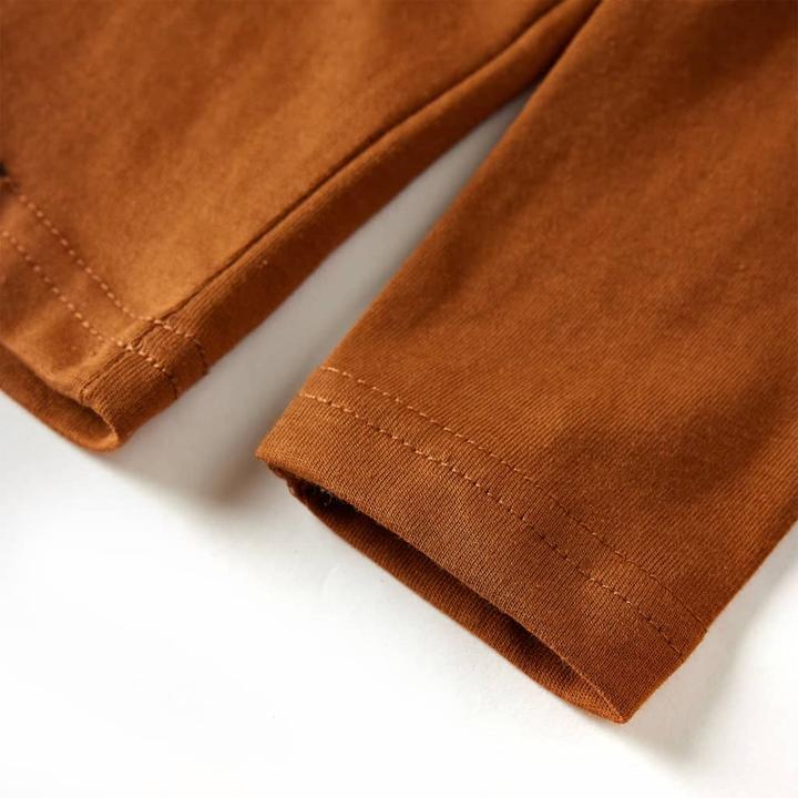 Actual product image VidaXL Children's long-sleeved shirt cognac 104,Material: 100 (104)