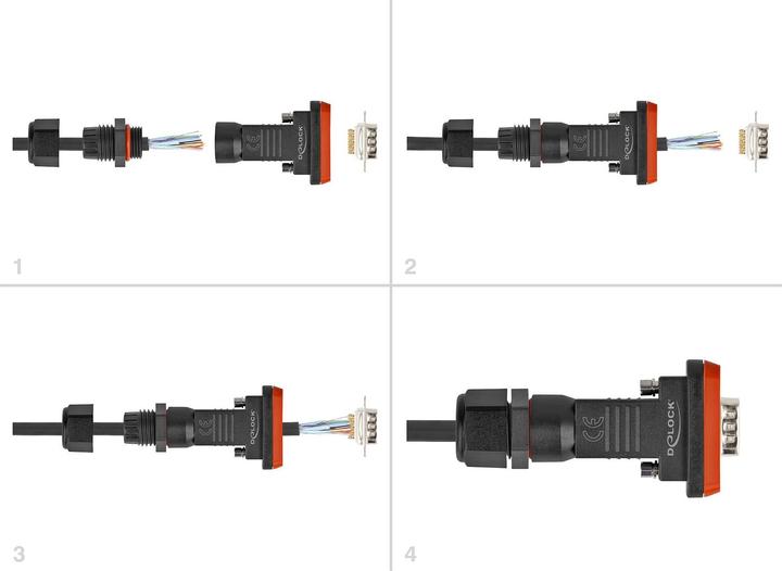 Immagine prodotto Delock Adattatore D-Sub HD 9 pin socket con custodia IP67 impermeabile (Sotto-D 9, 8 cm)