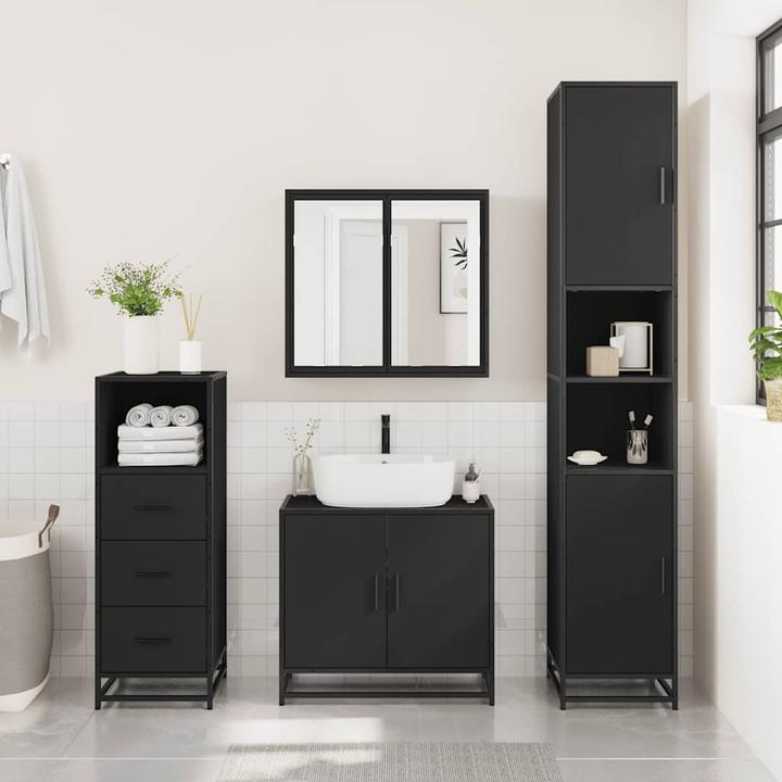 Actual product image VidaXL Bathroom cabinet black 35x37.5x100 cm wood-based material