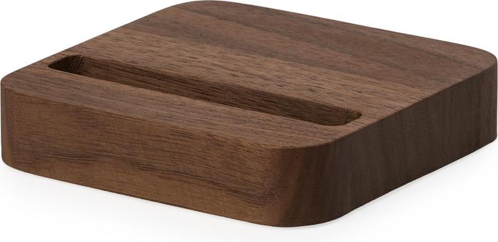 Actual product image Oakywood Smartphone Stand (OakyBlocks) - vertical wooden smartphone stand - color walnut -