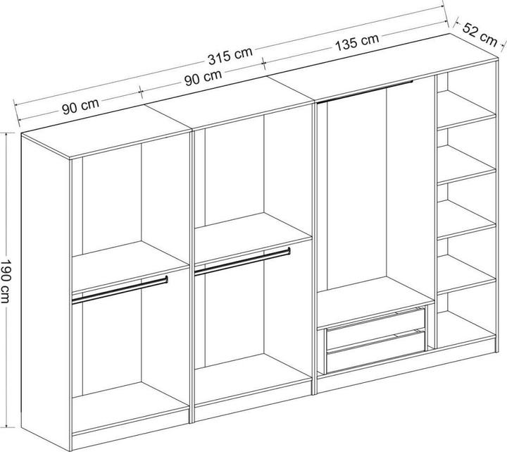 Immagine prodotto Hanah Home Kaley (315 x 52 x 190 cm)