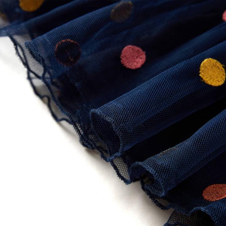 Immagine prodotto VidaXL Gonna in tulle per bambini con motivo a pois blu navy 92,Materiale (92)