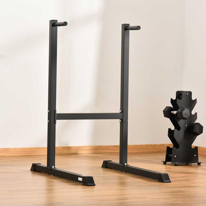 Produktbild Swisshandel24 Dipstation Dipständer Dip Dipper Stangen Ständer Bauchtrainer Rückentrainer Stahl Schwarz 104 x 70,5