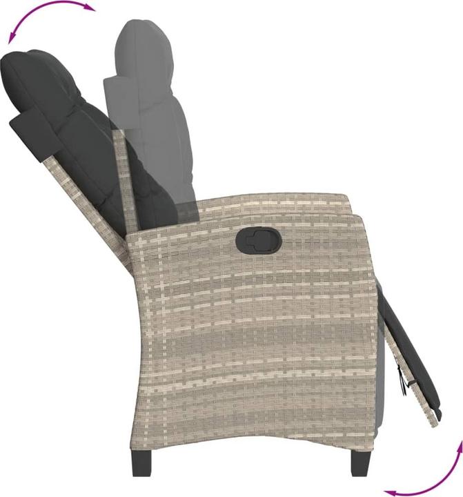 Actual product image VidaXL Garden furniture dining set garden set seating group 7pcs light grey poly rattan (80 cm)