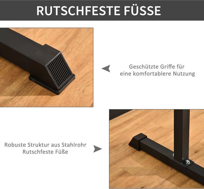 Produktbild Swisshandel24 Dipstation Dipständer Dip Dipper Stangen Ständer Bauchtrainer Rückentrainer Stahl Schwarz 104 x 70,5