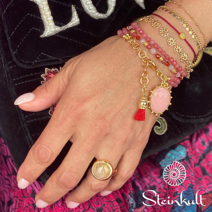 Actual product image Steinkult bracelet with diamond in silver-gold-plated setting "My pretty diamond" (0.60 cm, plated with 18ct gold and 0.03 ct. diamond, 925 Sterling silver, Nylon thread)