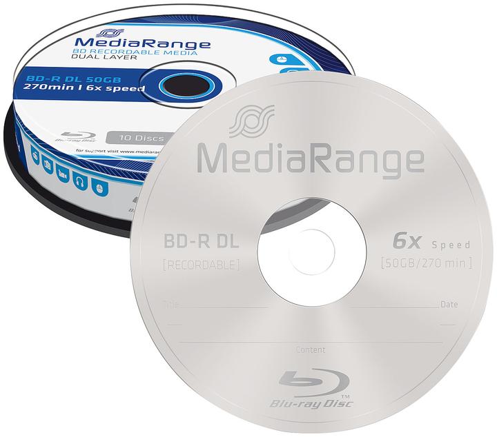MediaRange Blu-ray blank BD-R Dual Layer, 10-spindle (10 x)