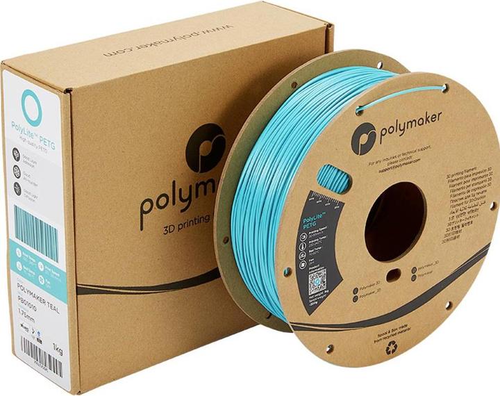 Produktbild Polymaker PolyLite PETG V2 - Teal - 1.75mm (PETG, 1.75 mm, 1000 g, Türkis)