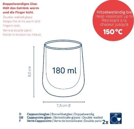 Productafbeelding Kela Cappuccino glas Fontana Set van 2 (2 x)