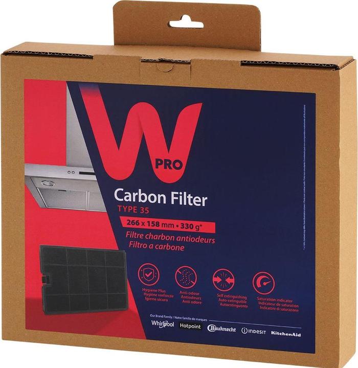 Produktbild WPRO 2x Aktivkohlefilter CHF035, 481948048355, Typ 35
