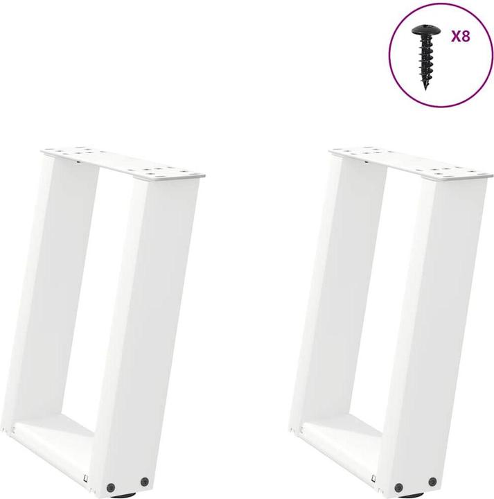 Actual product image VidaXL Coffee table legs U-shape 2 pcs. White 28x(42-43) cm steel table leg