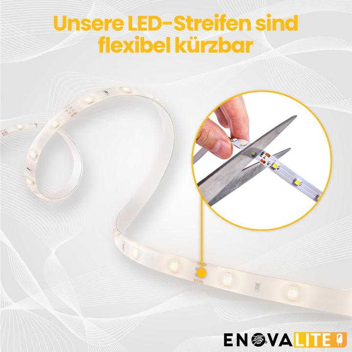 Produktbild Enovalite Set LED-Streifen, RGB, inklusive Fernbedienung und Netzteil (RGB, 500 cm, Indoor)
