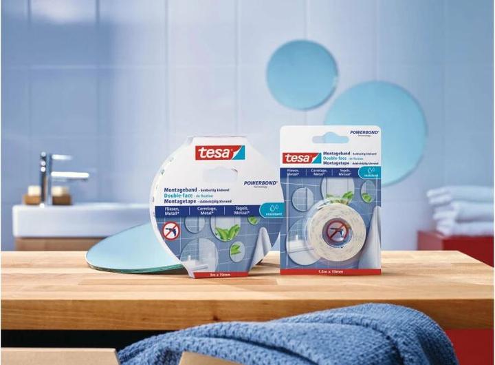 Produktbild tesa Powerbond doppelseitiges Montageband für Fliesen & Metall (19 mm)