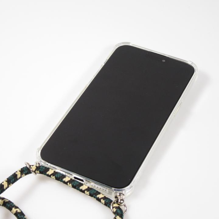 Immagine prodotto PhoneLook Copri paraurti in gomma trasparente con corda verde/oro (Apple iPhone 16 Pro Max)