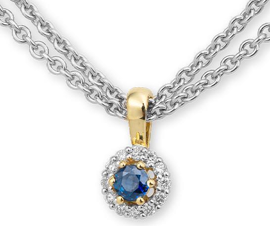 Image du produit Breuning PENDENTIF - E.SAFIR/Brill. 0,09 Ct. H/si (Or 750/18 K)