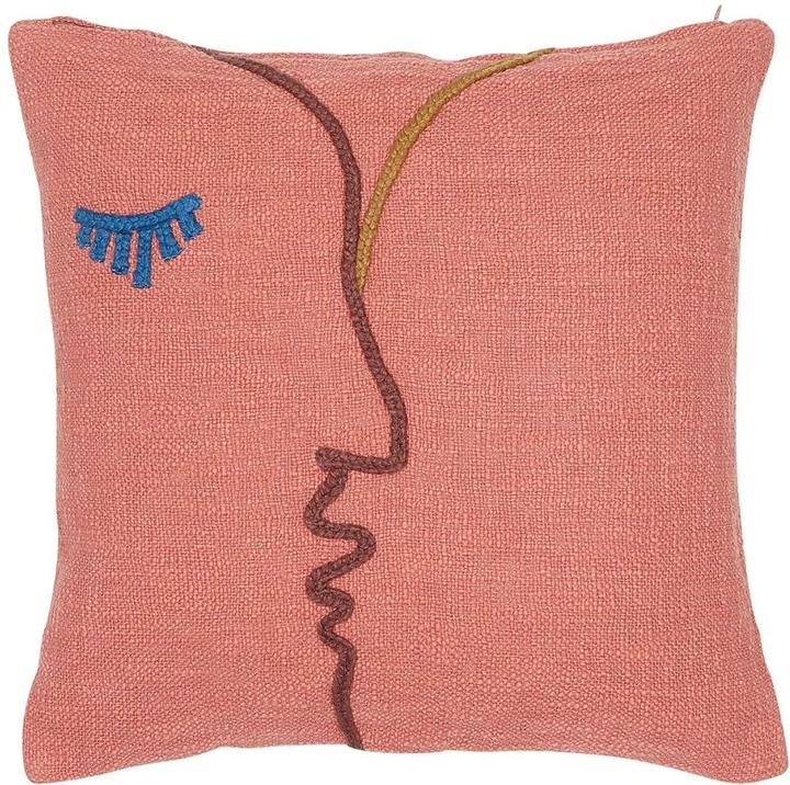 Liv Interior Kissenbezug Faces 45 cm x 45 cm, Rosa (45 x 45 cm)