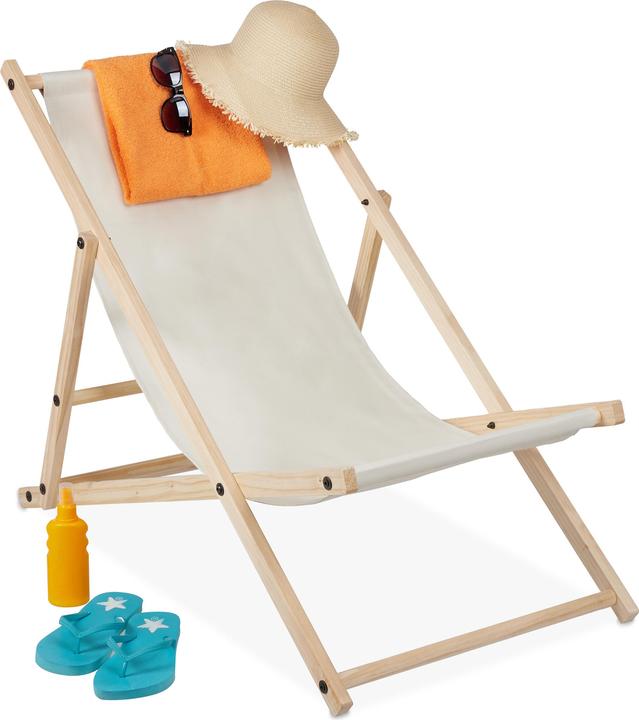 Relaxdays Chaise longue pliable, en bois (93.50 cm)