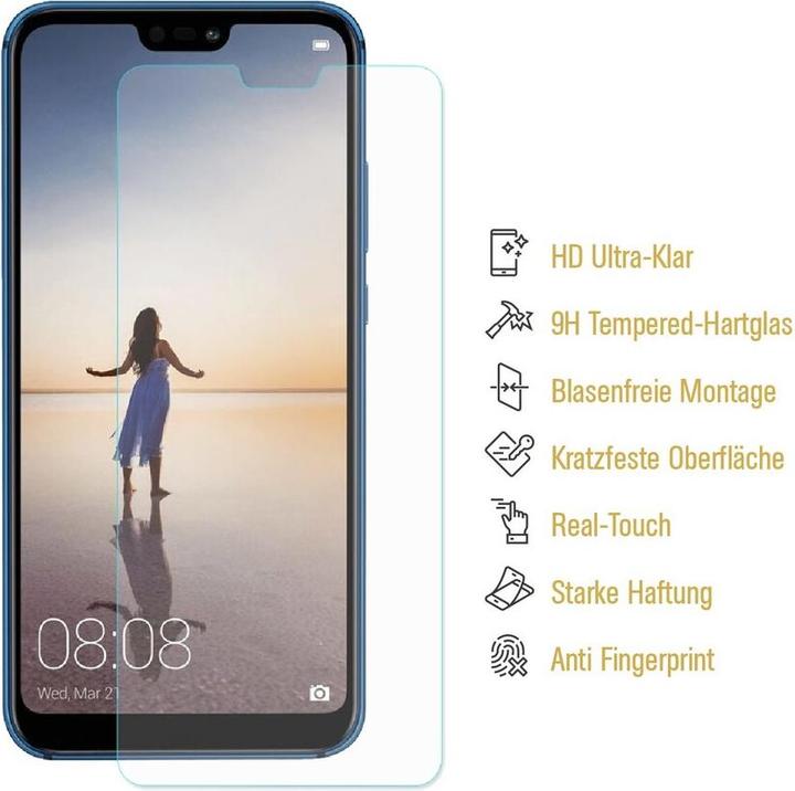 Actual product image Protectorking 1x 3D A++ real tempered 9H armoured glass CLEAR (1 Piece, Huawei P20 Lite)