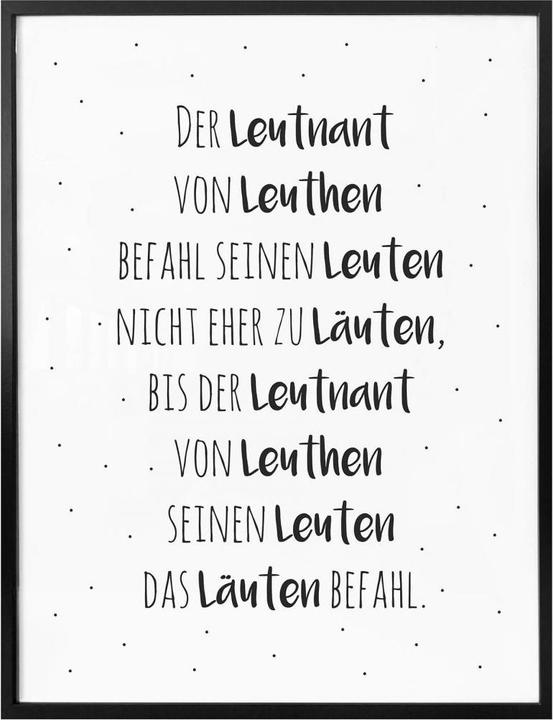 Produktbild Trenddeko Zungenbrecher - Der Leutnant von Leuthen (30 x 40 cm)