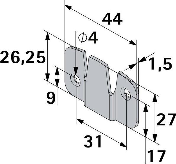 Produktbild Hettich Universalverbinder 27 x 44 mm (1 Stk.)