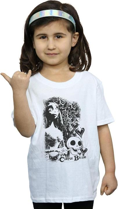Actual product image Corpse Bride Girls Skull Logo Cotton T-Shirt (140, 146)
