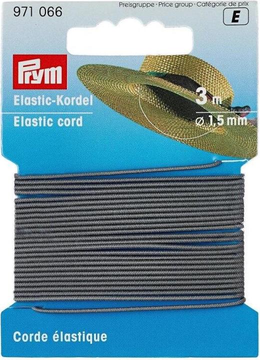 Immagine prodotto Prym Cordoncino elastico grigio chiaro da 1,5 mm, carta da 3 m