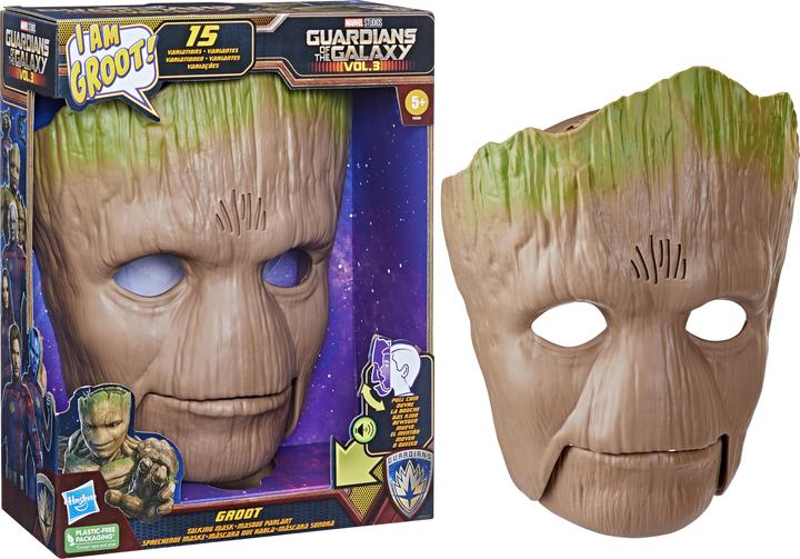 Actual product image Hasbro Marvel Guardians of the Galaxy Vol. 3 Groot Role Play Mask, Talking Groot Mask, Superhero Ma