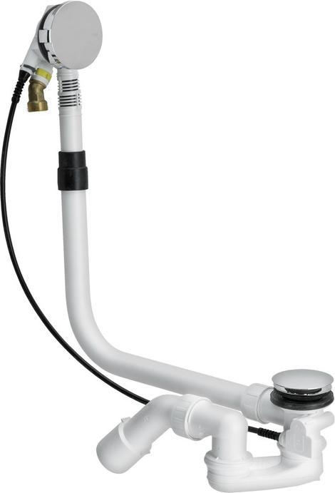 Bette Multiplex Trio MT5, rallongé avec entrée blanche B606-000 pour baignoire (Garniture de trop-plein)