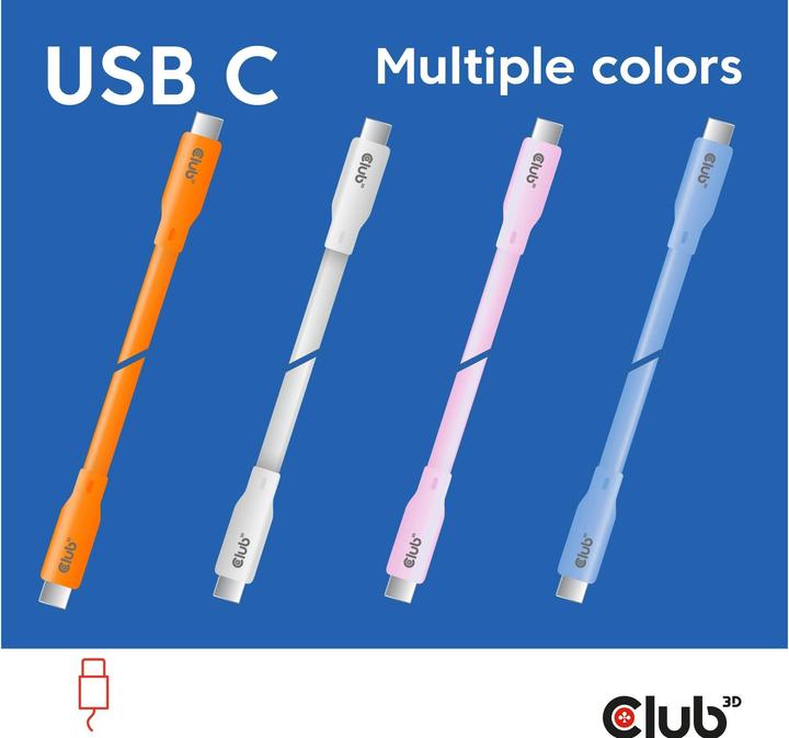 Immagine prodotto Club 3D Club3D Lifestyle Cavo USB-C PD 240W, 20Gbps 2m rosa pc/st retail (2 m, USB 4.0)
