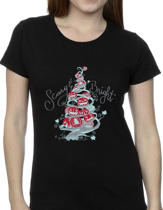 Actual product image Disney Womens/Ladies The Nightmare Before Christmas Scary & Bright Cotton T-Shirt (M)