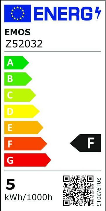 Energie-Label Emos LED Lampe Vintage G95 / E27 / 4,5 W (40 W) / 420 lm / Warmweiss (E27, 4.50 W, 420 lm, 1 x, F)
