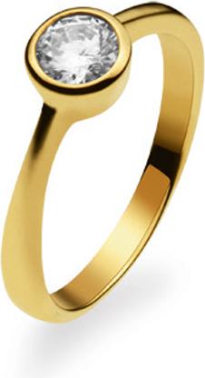 Produktbild Natsumi Schmuck Ring Solitaire Gelbgold 18K/750 mit Zirkonia (56, 750/18 K Gold)