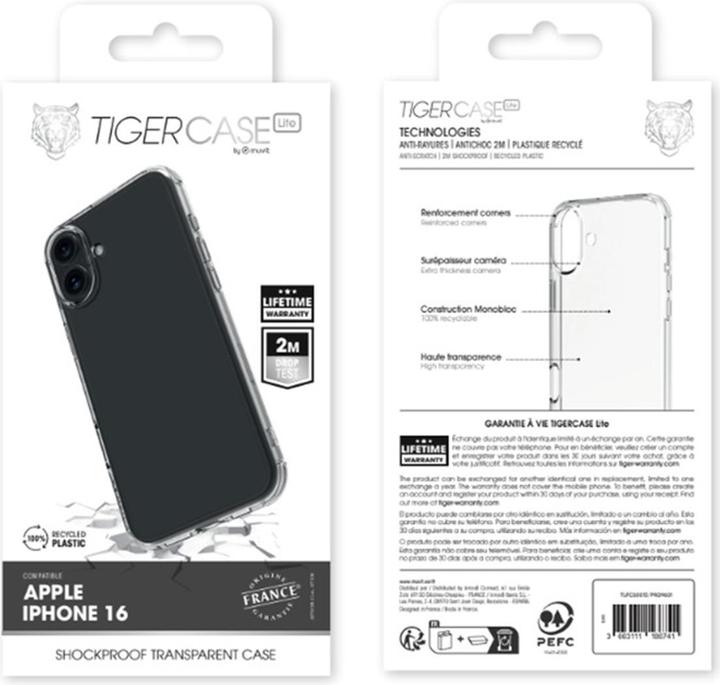 Produktbild Tiger France Tiger Case Lite France Coque Transparente 2m Iphone 16 (Apple iPhone 16)