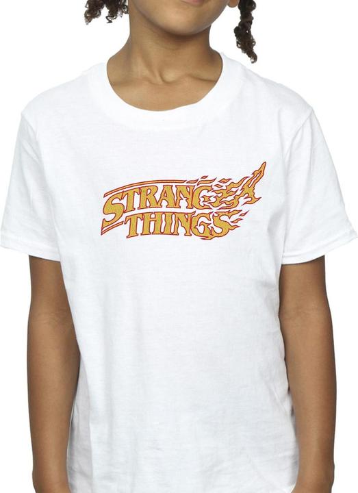 Actual product image Netflix Girls Stranger Things Logo Breaking Cotton T-Shirt (140, 146)