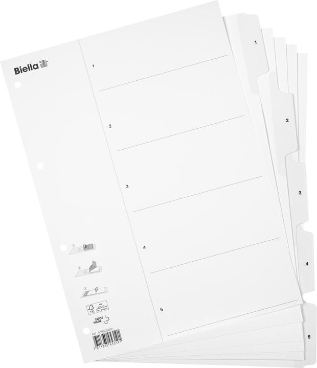 Image du produit Biella Intercalaire en carton A4 1-5, 4 trous