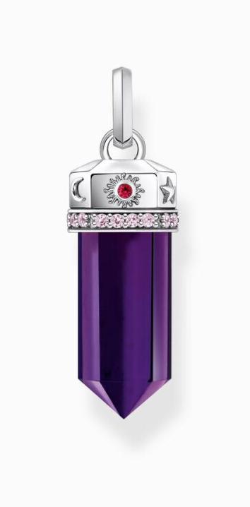Immagine prodotto Thomas Sabo Ciondolo con imitazione di ametista sfaccettata in argento annerito (Argento 925)