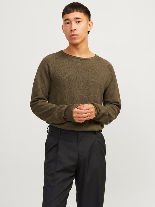 Actual product image Jack & Jones Plain knitted pullover Knitted pullover with round neck (M)